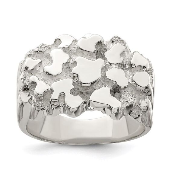 Kazi Luxury Sterling Silver Nugget Ring